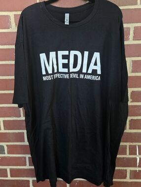 Media Most Effective Devil In America T-Shirt Black Graphic Tee 3XL Streetwear